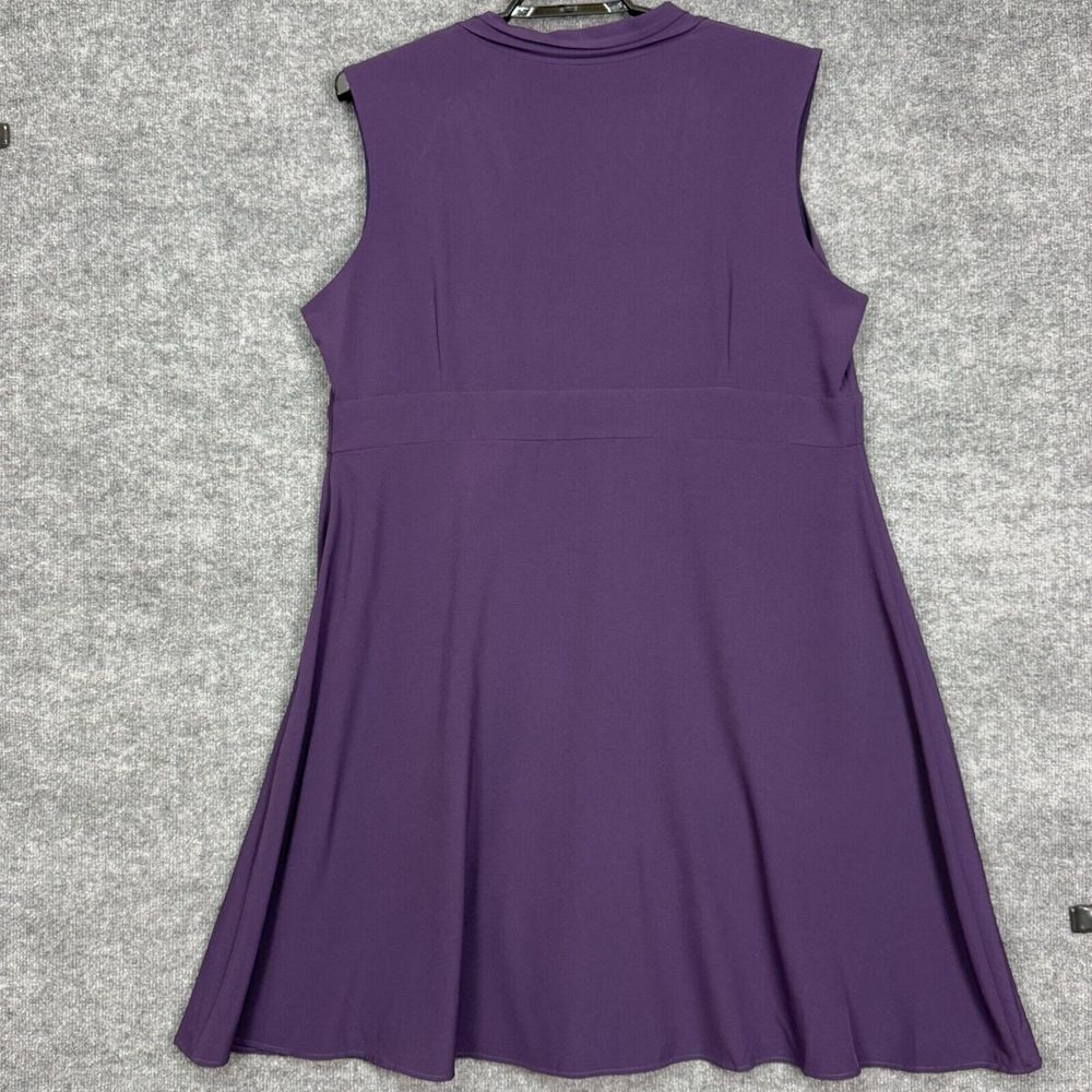 ModCloth Dress Womens 3XL Purple Sleeveless V-Neck Ruffle Trim Lined Plus Party - Picture 4 of 13